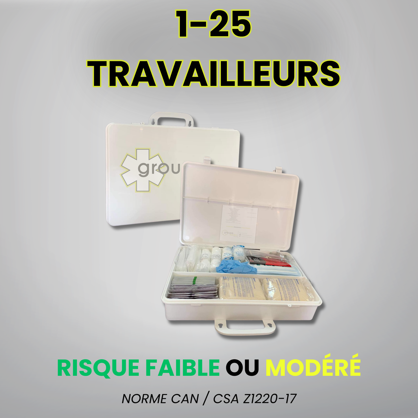 Trousse de base - 1 à 25 travailleurs - Risque Faible ou Modéré