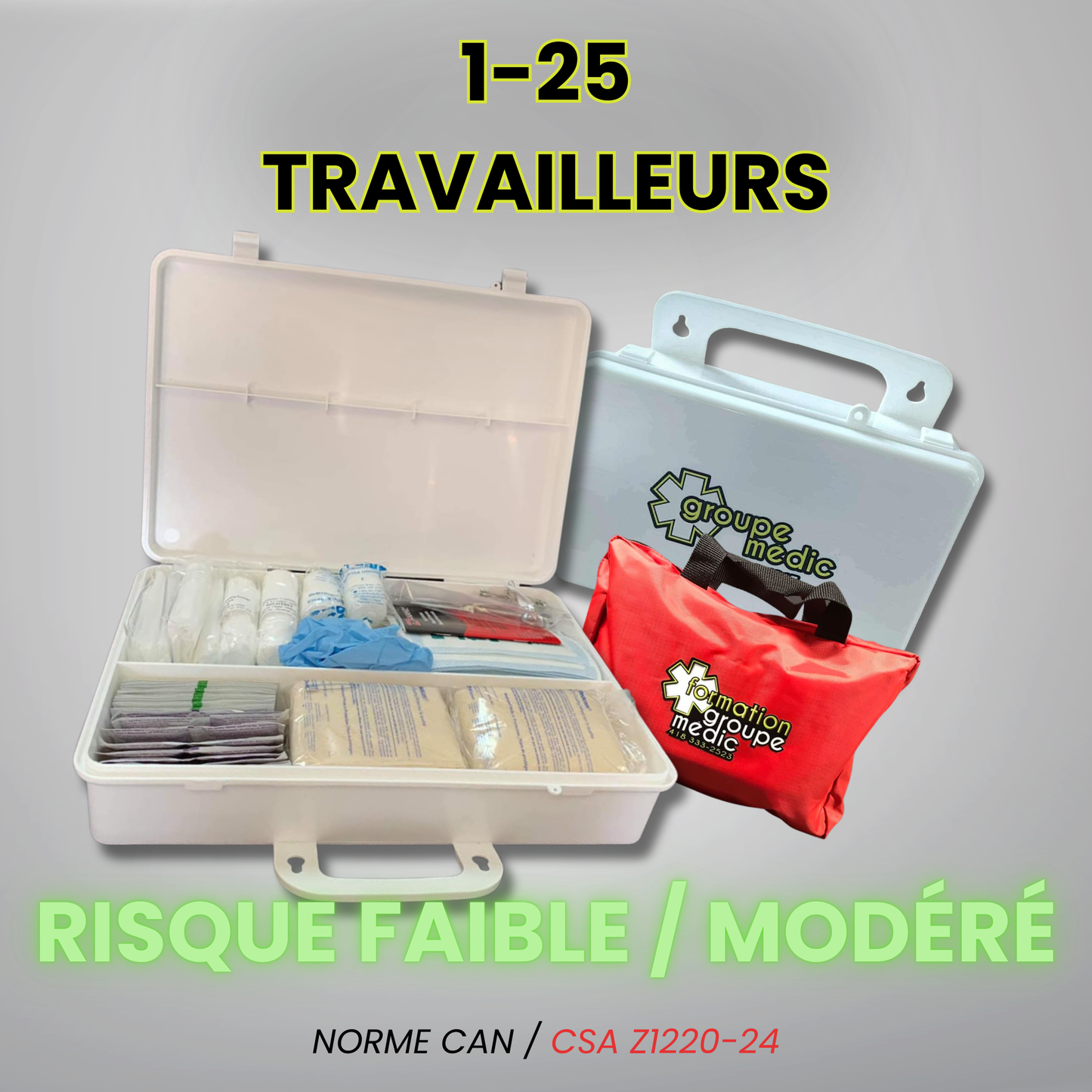 Trousse de base - 1 à 25 travailleurs - Risque Faible ou Modéré