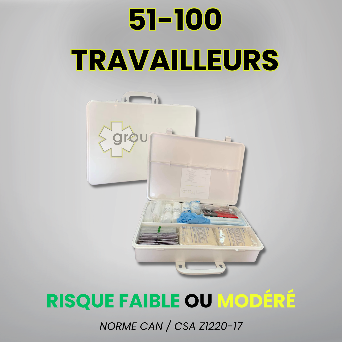 Trousse de base - 51 à 100 travailleurs - Risque Faible ou Modéré