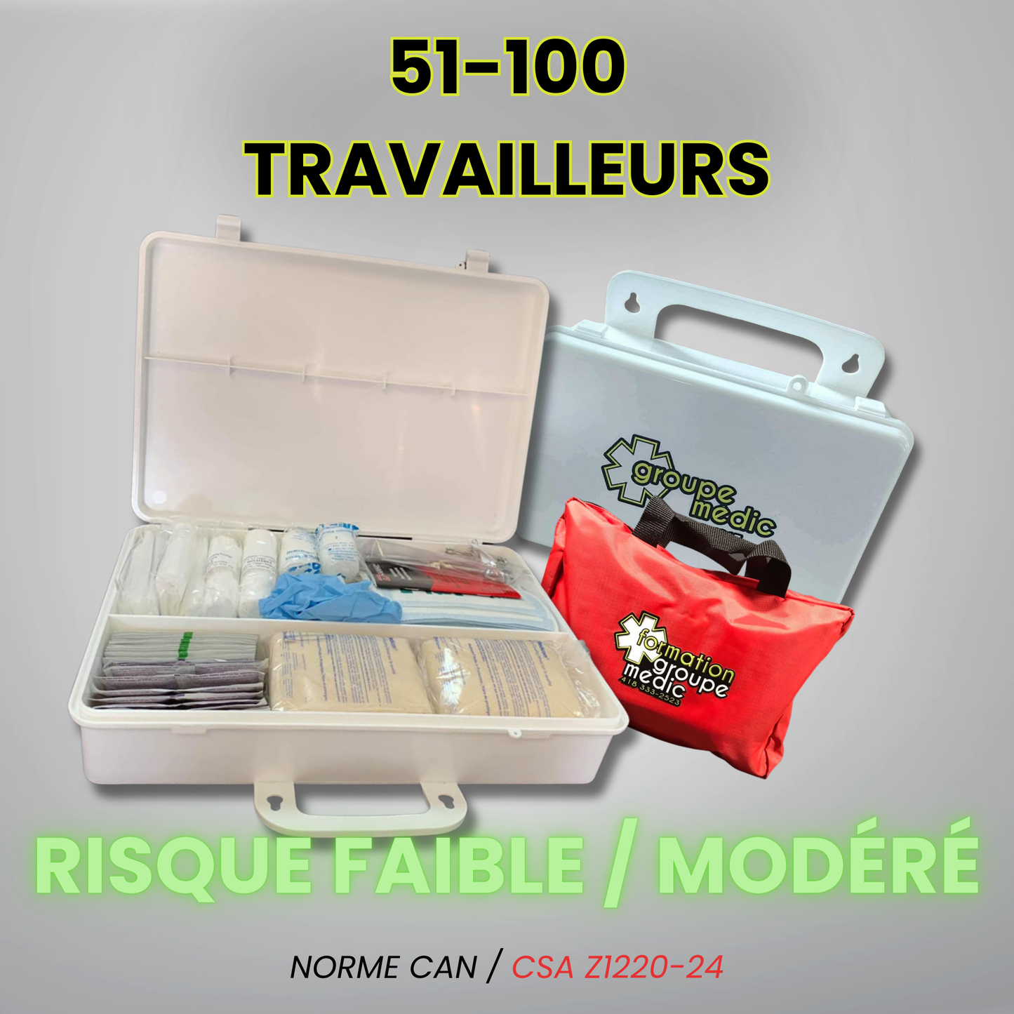 Trousse de base - 51 à 100 travailleurs - Risque Faible ou Modéré
